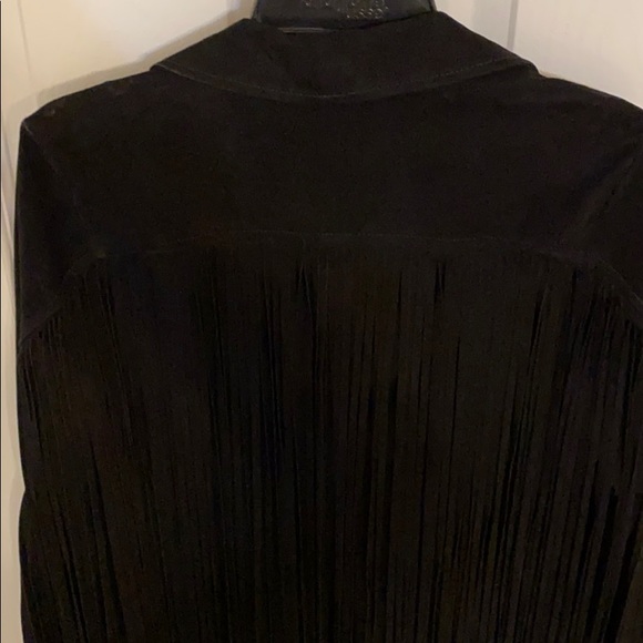 H&M Premium Black Suede Fringe Jacket - Picture 7 of 12